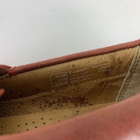 Ariat Giraffe Ruby Moc Loafer Leather Suede Fur Laces Slip On 10014141 Women 6.5 - Picture 11 of 14